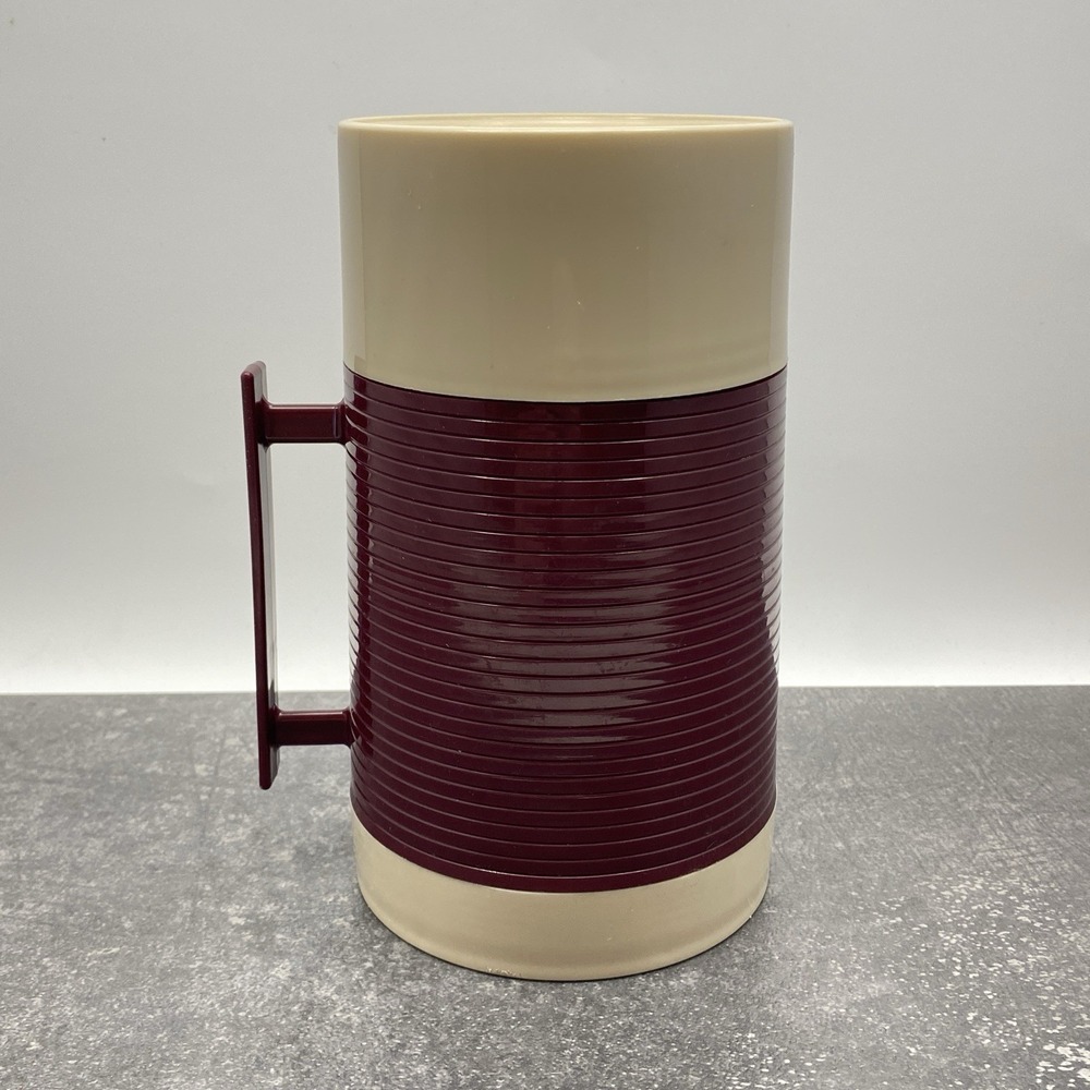 Vintage SEARS‎ Ted Williams Maroon Wide Mouth Vacuum Bottle Thermos Lid Cup USA